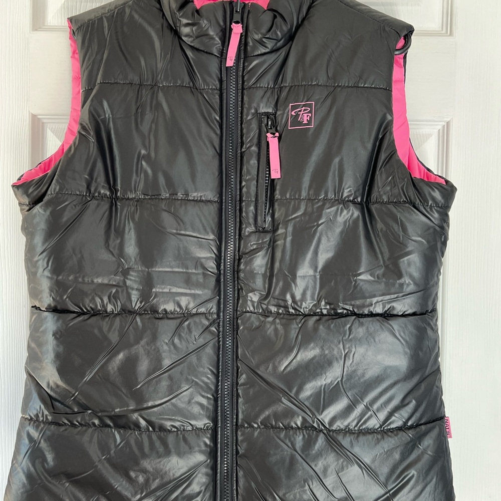 Brand New Black and Pink Puffer Reversible Vest
